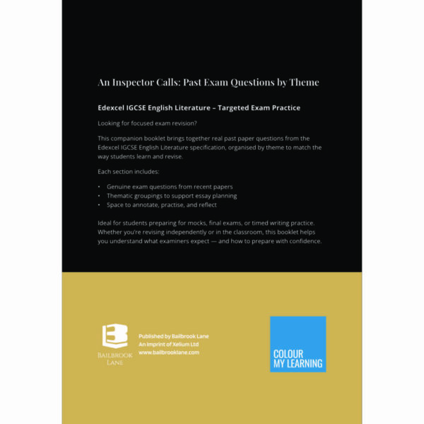 An Inspector Calls: Past Exam Questions by Theme - Edexcel IGCSE English Literature Revision Booklet